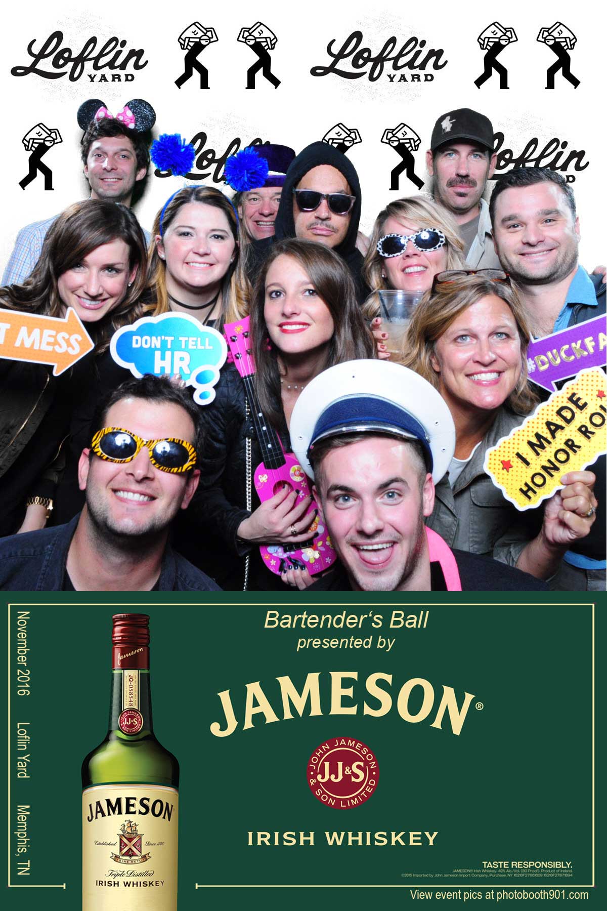 Bartenders Ball Photo Booth at Loflin Yard with Jameson Irish Whiskey